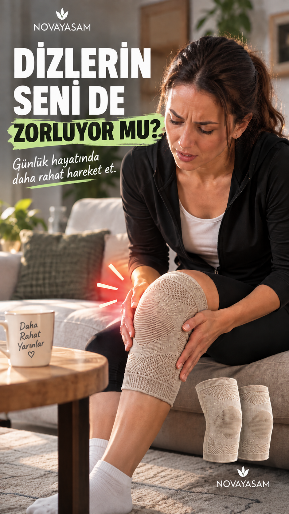 NOVAYAŞAM Premium Bambu Diz Desteği